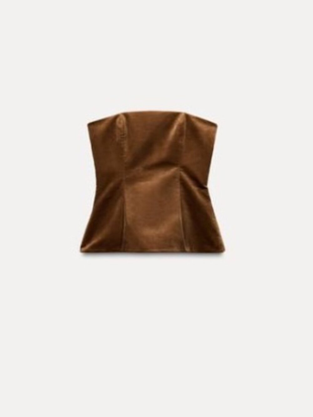 Zara Strapless Corduroy Top